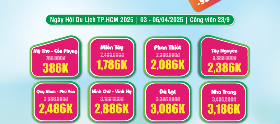 Chùm tour giảm giá 50% tại Ngày hội Du lịch TP. HCM 2025 